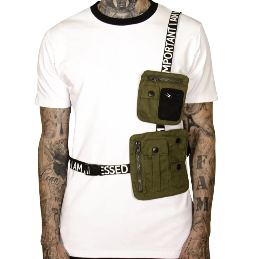 Blossom Utility Side Bag Tee - WHITE