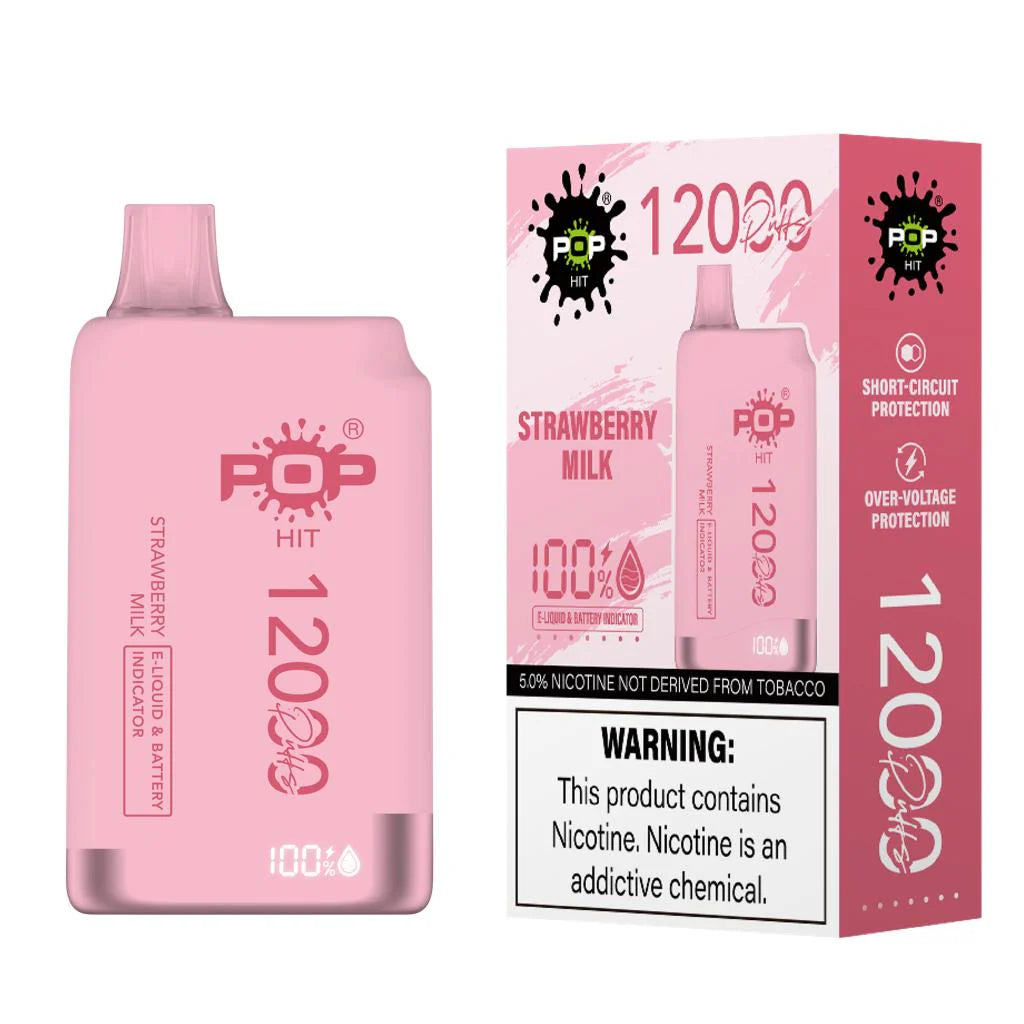 POP HIT 12000 Puffs - STRAWBERRY MILK